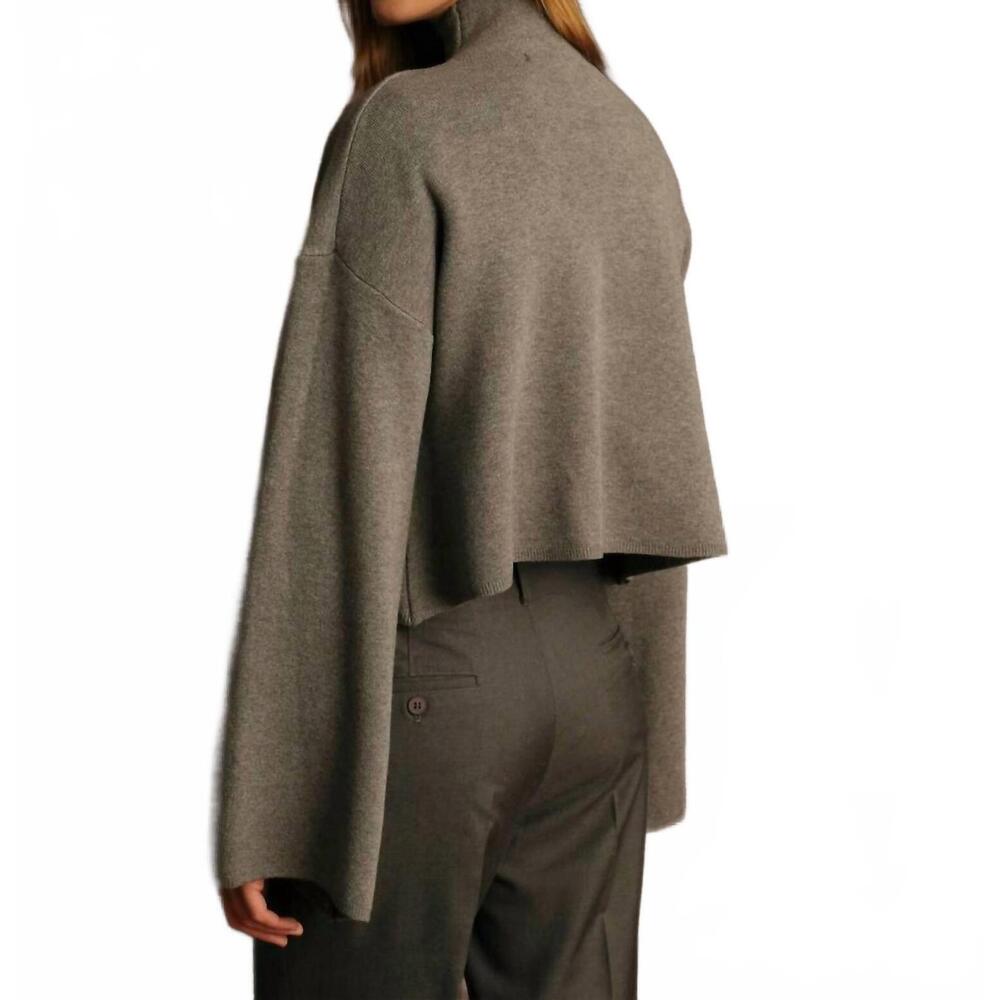NEW DELUC chuck turtleneck sweater in grey melange - Picture 3 of 6